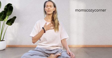 Woman practicing grounding techniques to calm trauma-based overthinking.