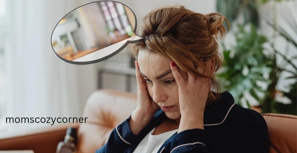 Illustration of a brain enlarging a small worry into a big fearful shape, showing how anxiety exaggerates thoughts.