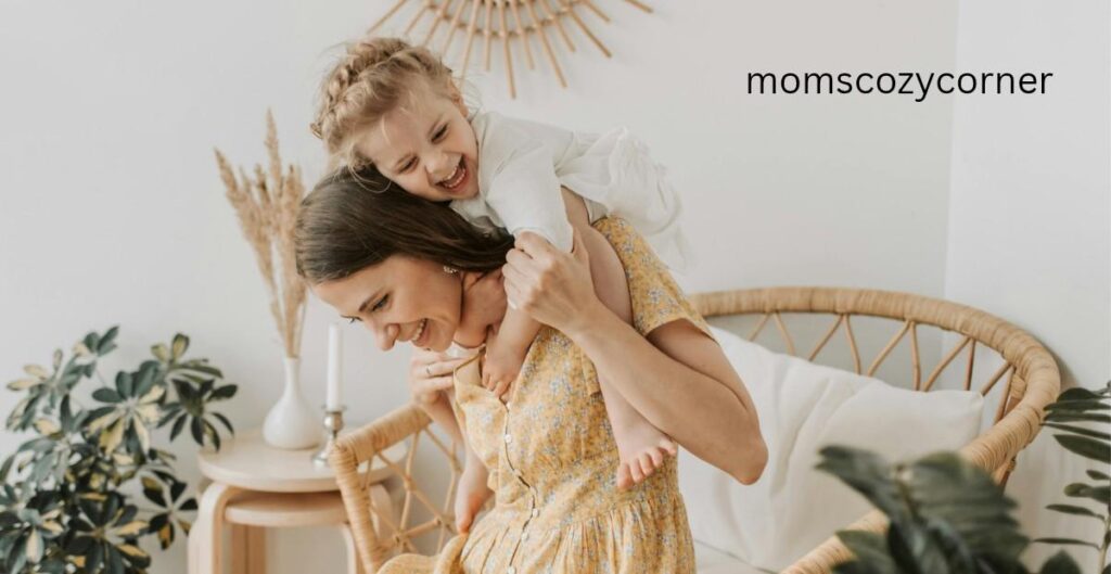 A mom hugging her child with a gentle, relieved smile, symbolizing comfort, safety, and emotional peace.