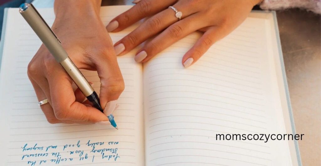 Hands writing in a journal to track small wins and build belief.